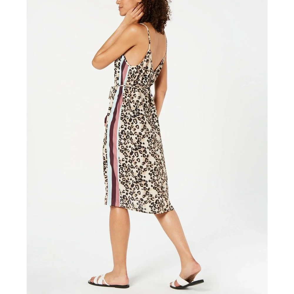 Miken‎ Swimsuit Cover-Up Dress Women's Size Medium Leopard Print NEW